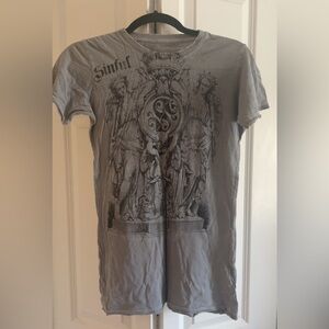 Women’s Vintage Sinful by Affliction Graphic Short-Sleeve Shirt Medium